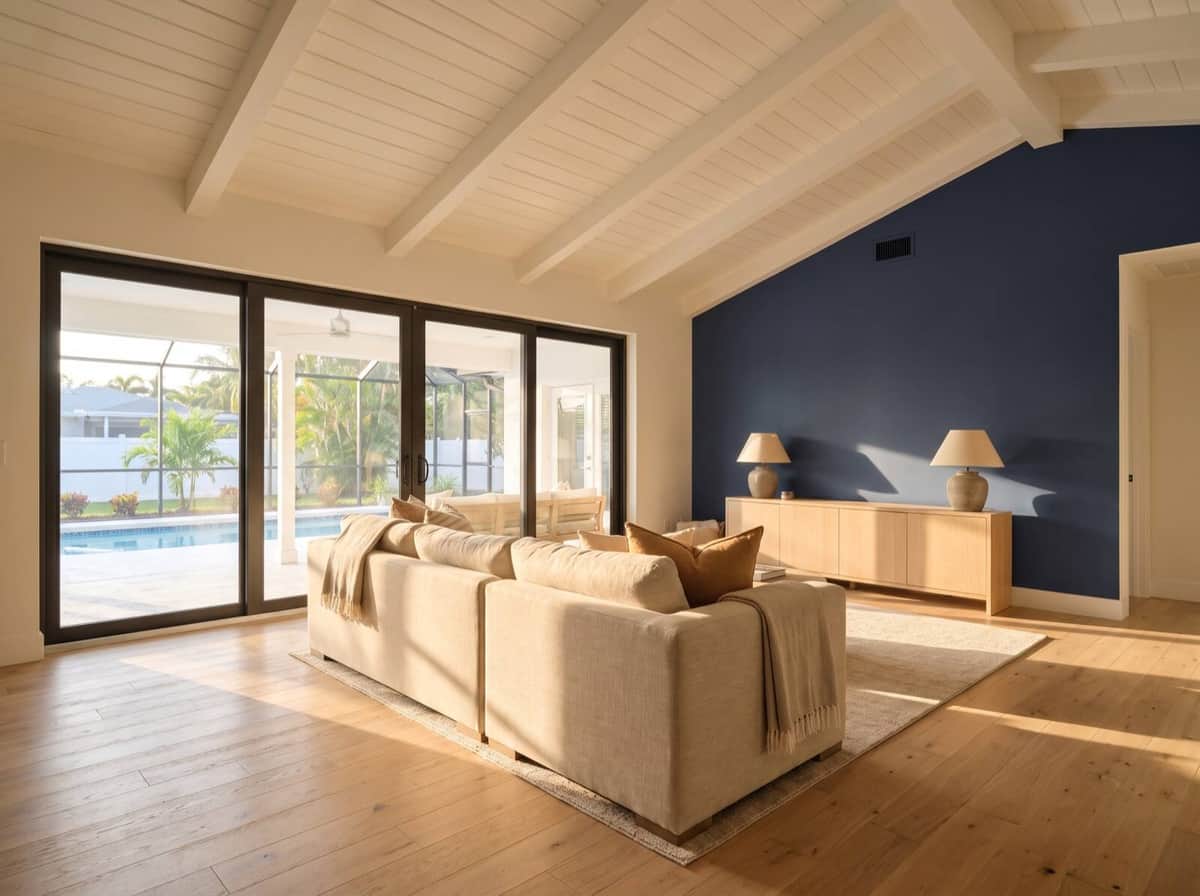 Concept visualization: the same great room after an open-concept remodel