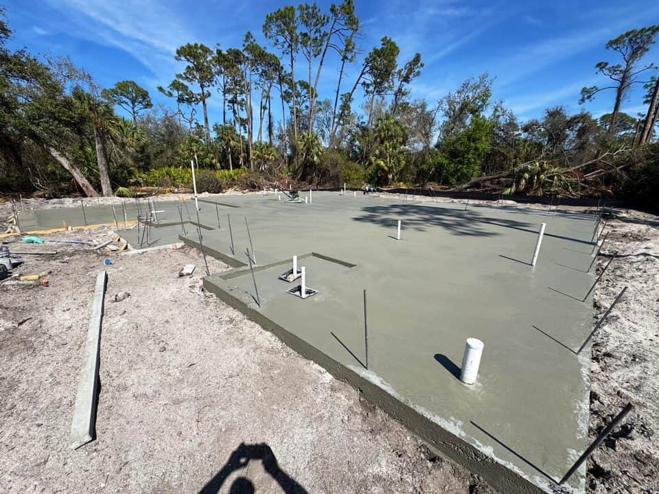 Freshly poured monolithic slab | concrete and foundation work in Port Charlotte, FL by Sosnin Builders