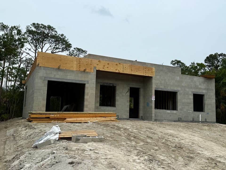 Block shell with lumber | framing work in North Port, FL by Sosnin Builders