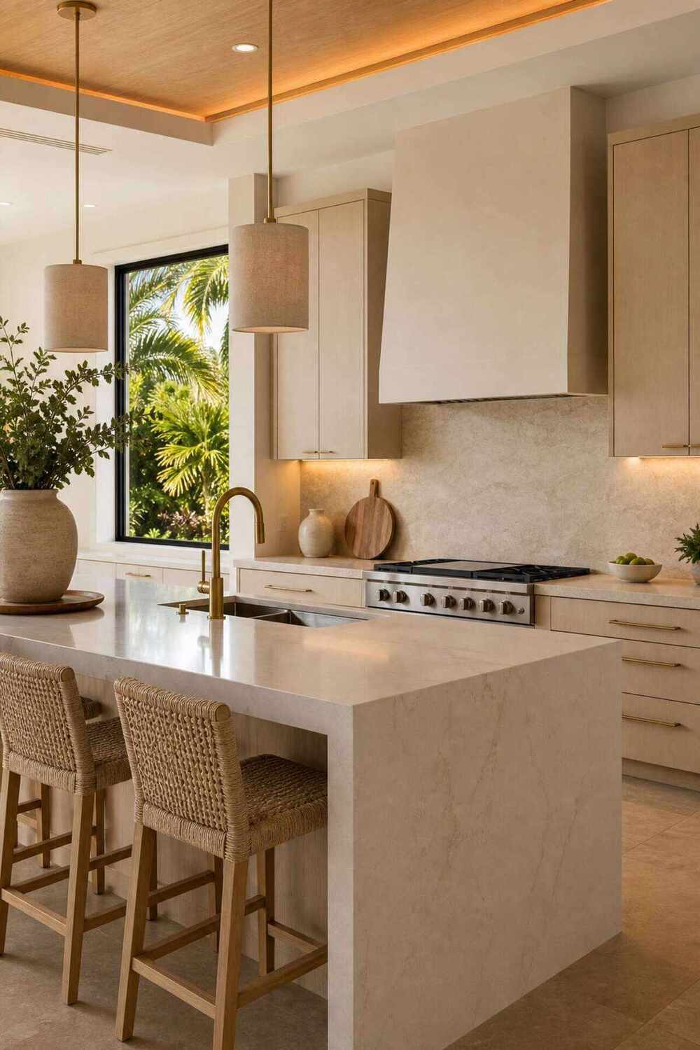 Renovated luxury kitchen interior
