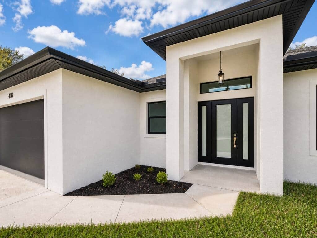 Home entry, soffit and exterior detail