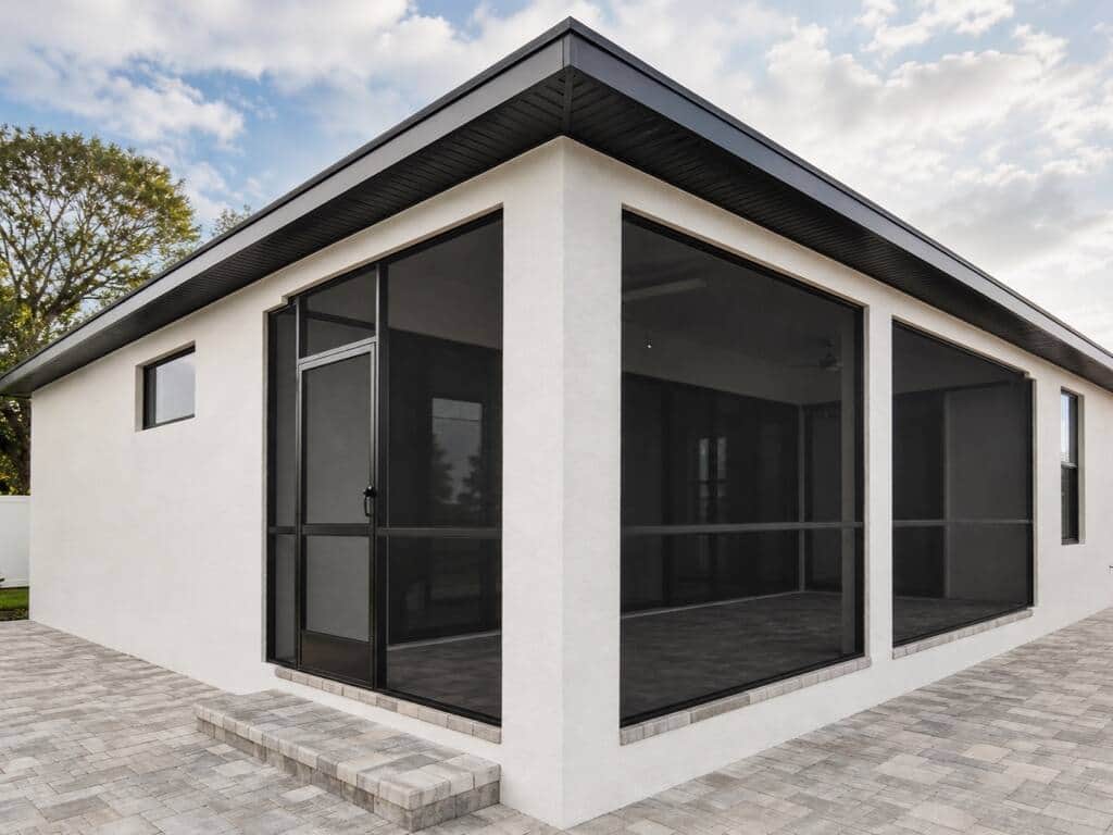 Modern lanai and screen enclosure exterior