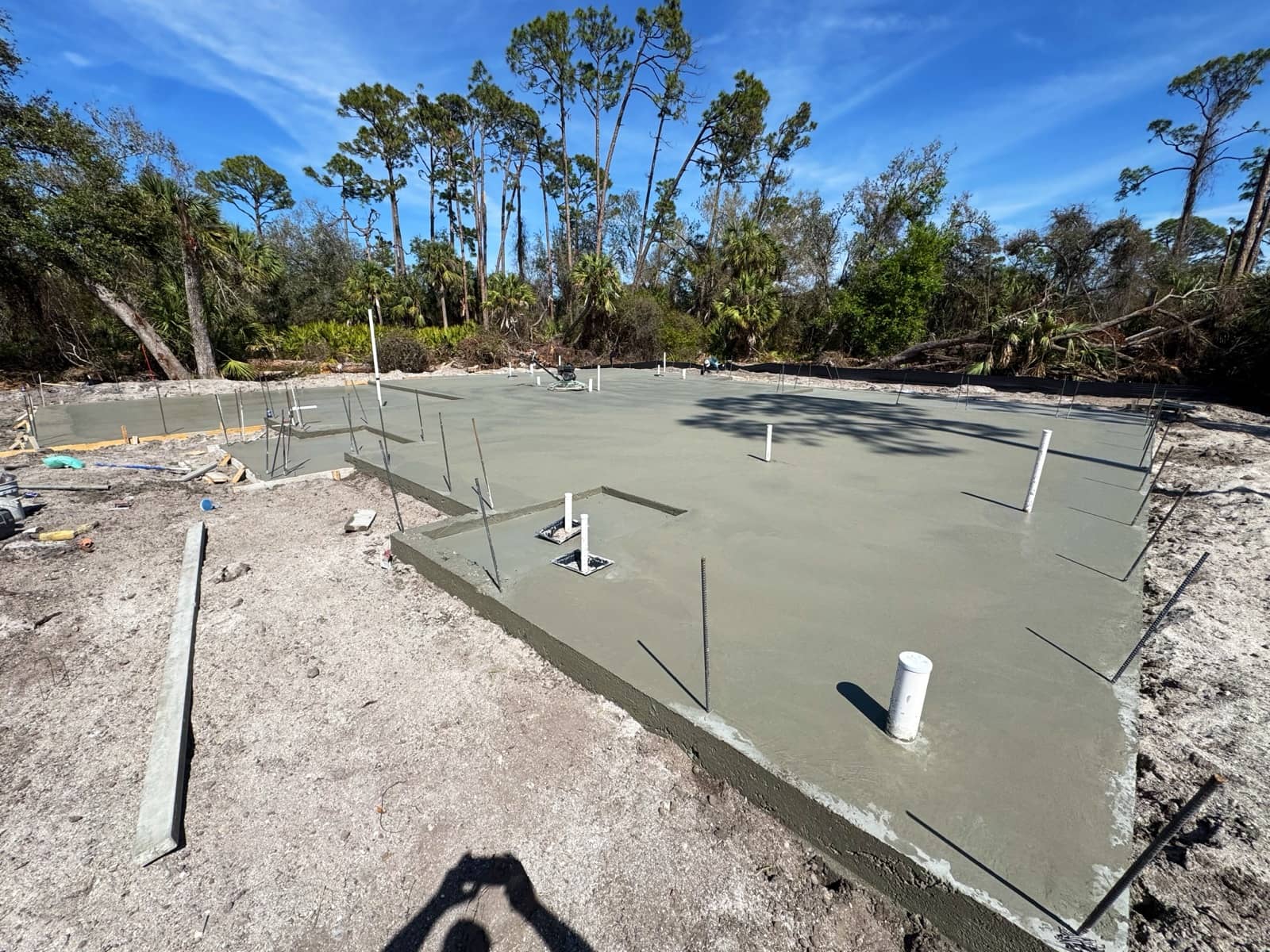 Freshly poured monolithic slab | concrete and foundation work in Port Charlotte, FL by Sosnin Builders