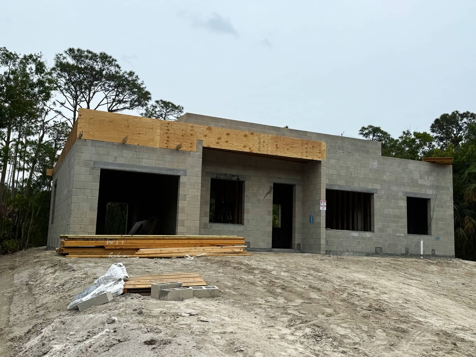 Block shell with lumber | framing work in North Port, FL by Sosnin Builders