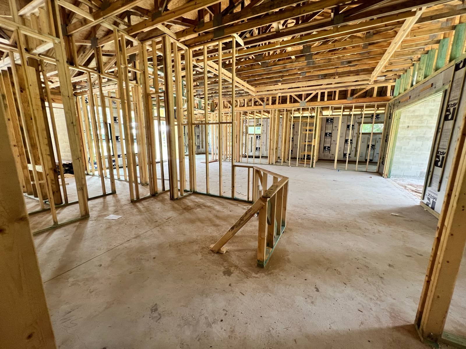 Interior stud walls and ceiling framing | framing work in Port Charlotte, FL by Sosnin Builders